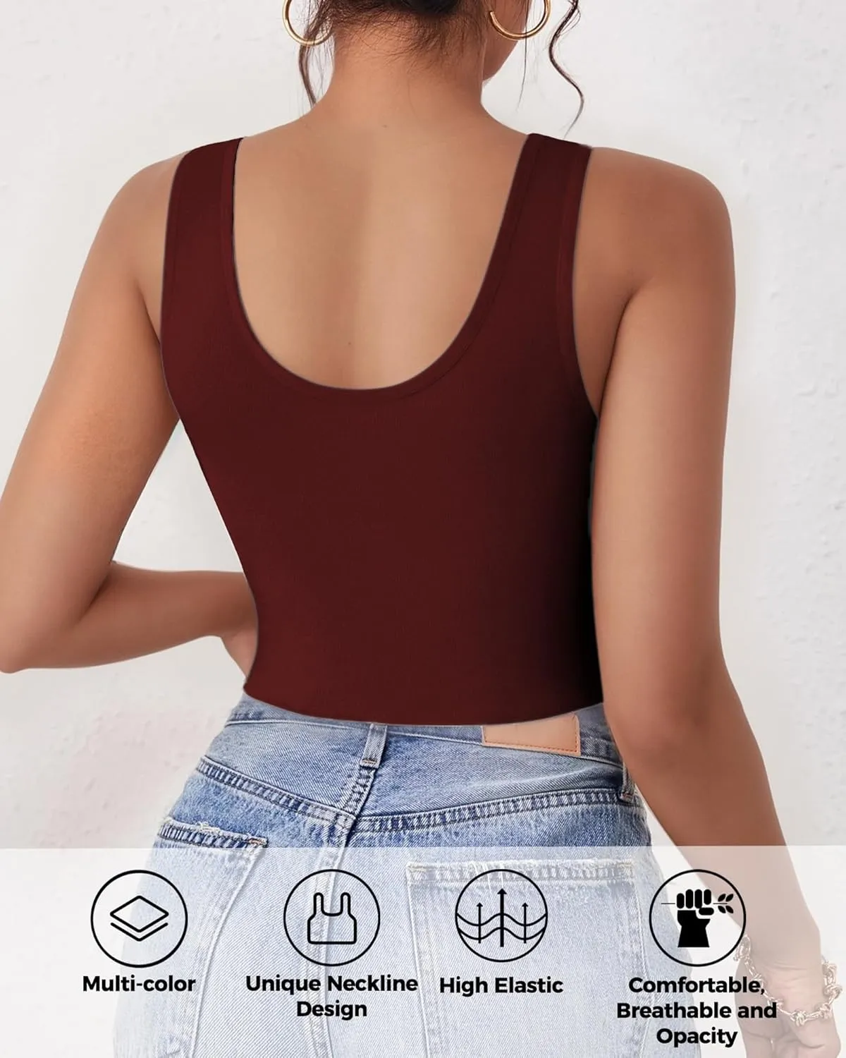 1-3Pcs Crop Tops for Women, U Neck Sleeveless Tank Tops, Basic Cropped Racerback Going Out Tops Athletic Sports Shirts