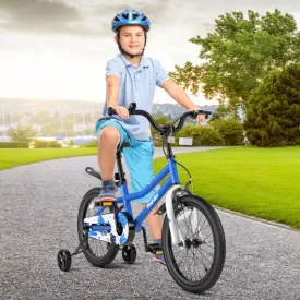 18 Feet Kid's Bike with Removable Training Wheels-Blue