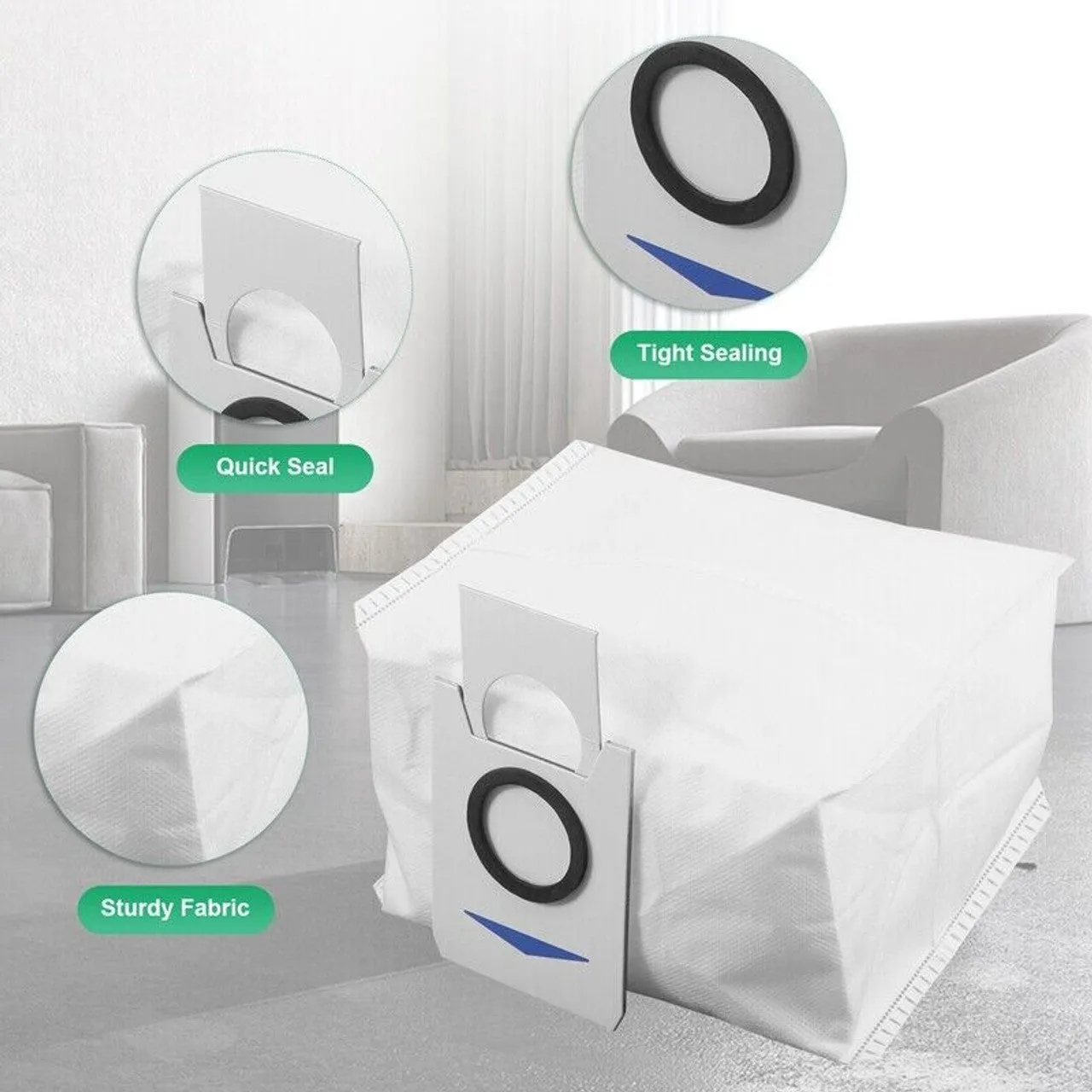 6 Auto Empty Station Dust Bags for Ecovacs Deebot X1 Omni Series Robots