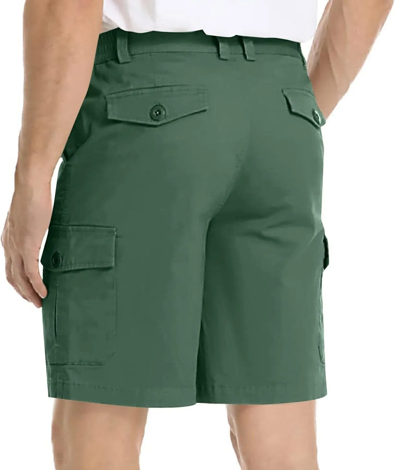 Athletic Cargo Shorts for Men Casual Lightweight Baggy Button Zipper Pants Loose Pockets Summer Beach Half Pants