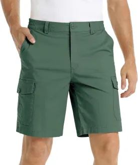 Athletic Cargo Shorts for Men Casual Lightweight Baggy Button Zipper Pants Loose Pockets Summer Beach Half Pants