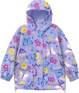 Avoogue Toddler Rain Jacket Windbreaker Lined Raincoat Waterproof Hooded Lightweight Rain Coats With Pockets 4-12Y