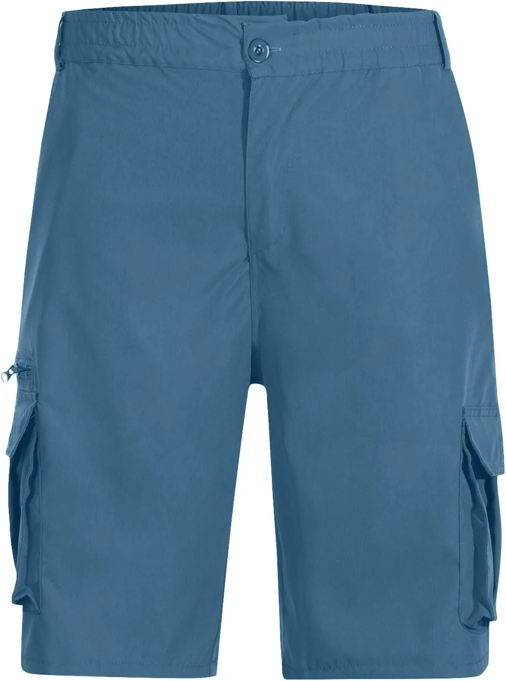 Baggy Cargo Shorts for Men Button Elastic Waist Work Shorts Lightweight Hiking Tactical Shorts Multi Zipper Pockets