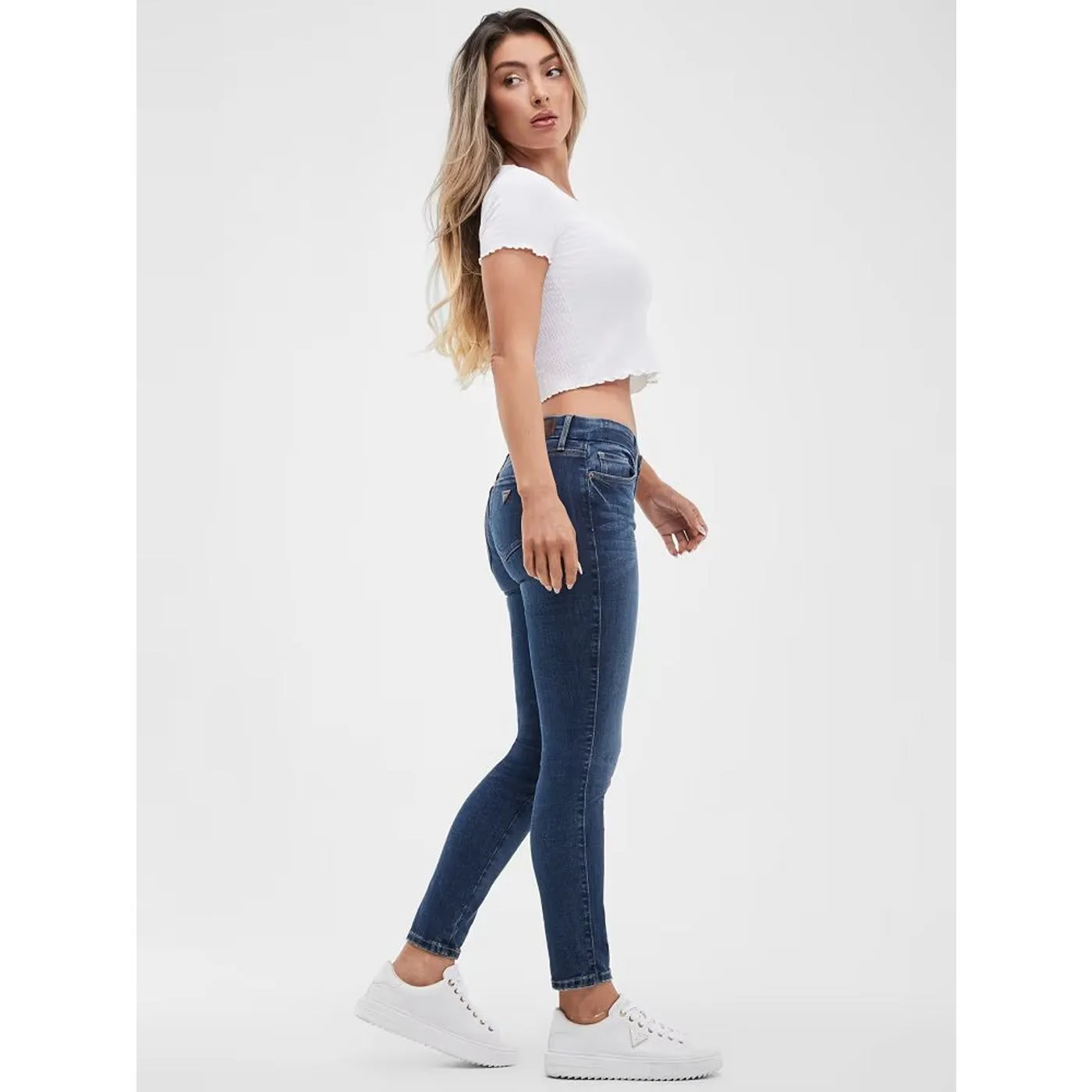 Blue Low Rise Curvy Skinny Jeans