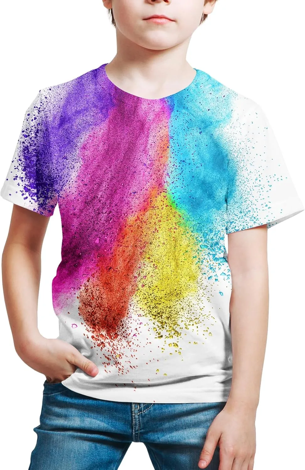 Boys Girls Kids Tee Shirt 3D Print Graphic Short Sleeve Shirt for Kids 6-16 Years