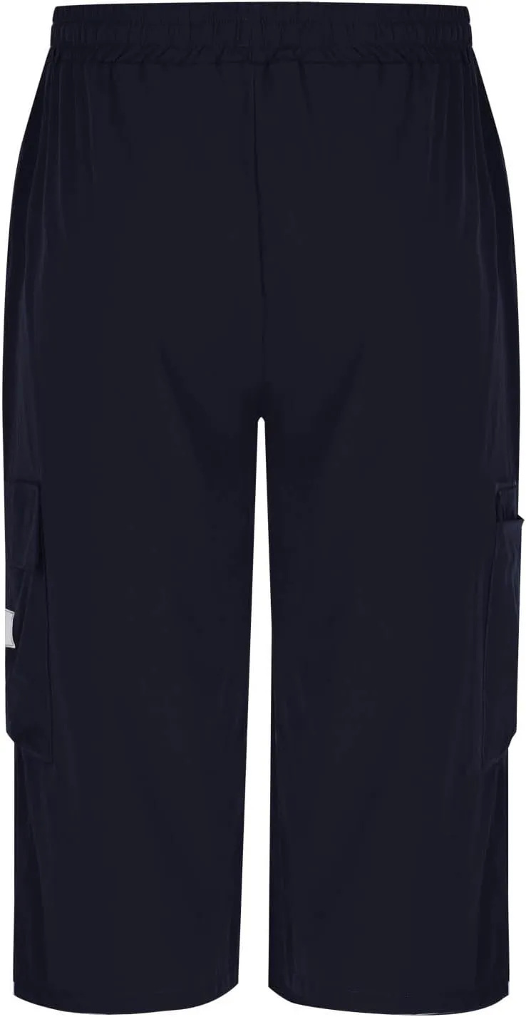 Cargo Shorts for Men Tie Knot Multi-Pockets Straight Leg Casual Shorts Outdoor Hiking Workout Jogging Pants for Summer