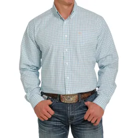 Cinch Mens Plaid Button Down Western Shirt - Blue/White - MTW1105435 - On Sale
