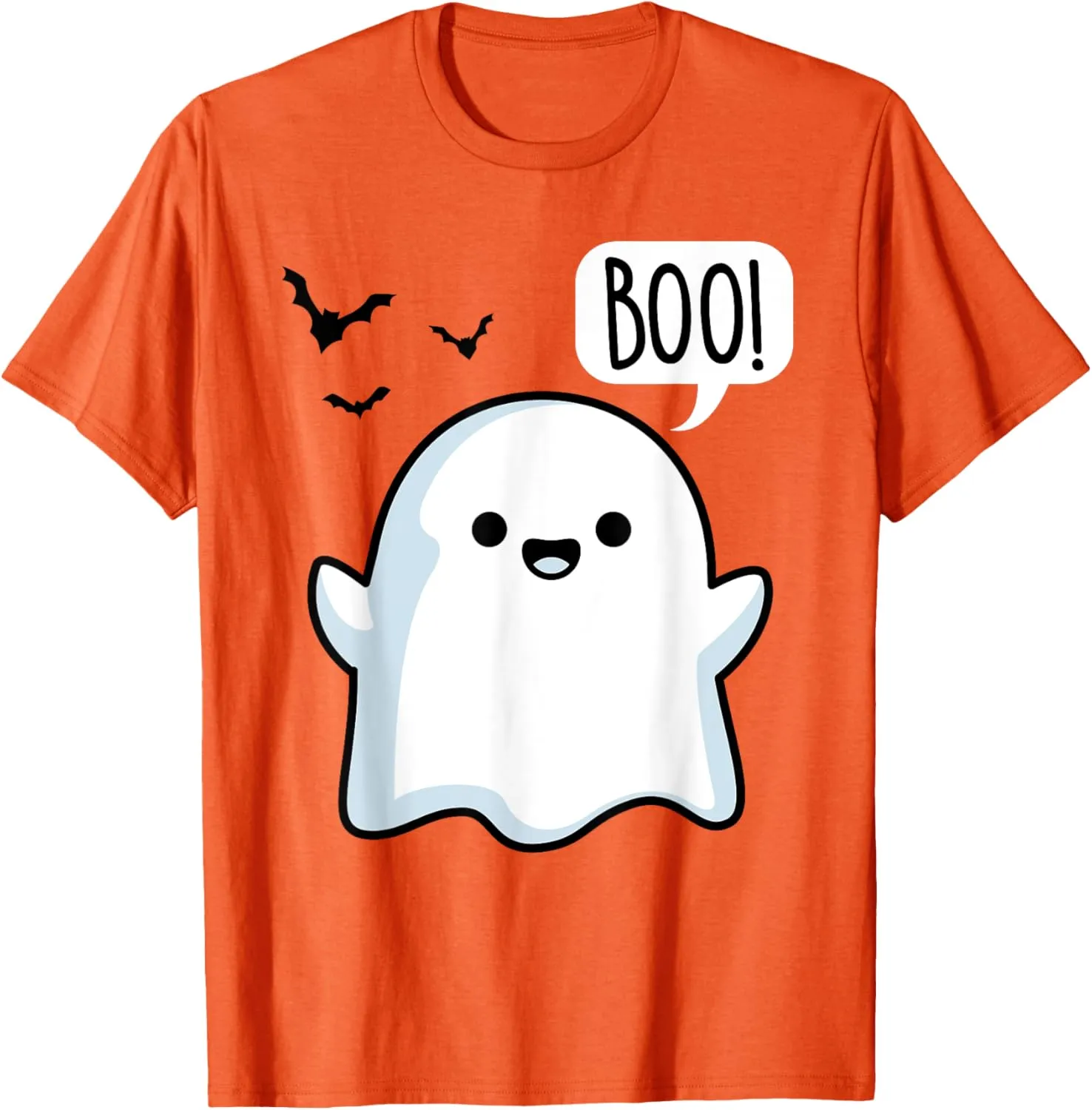 Cute Ghost Saying Boo Boys Girls Ghost Halloween Costume T-Shirt