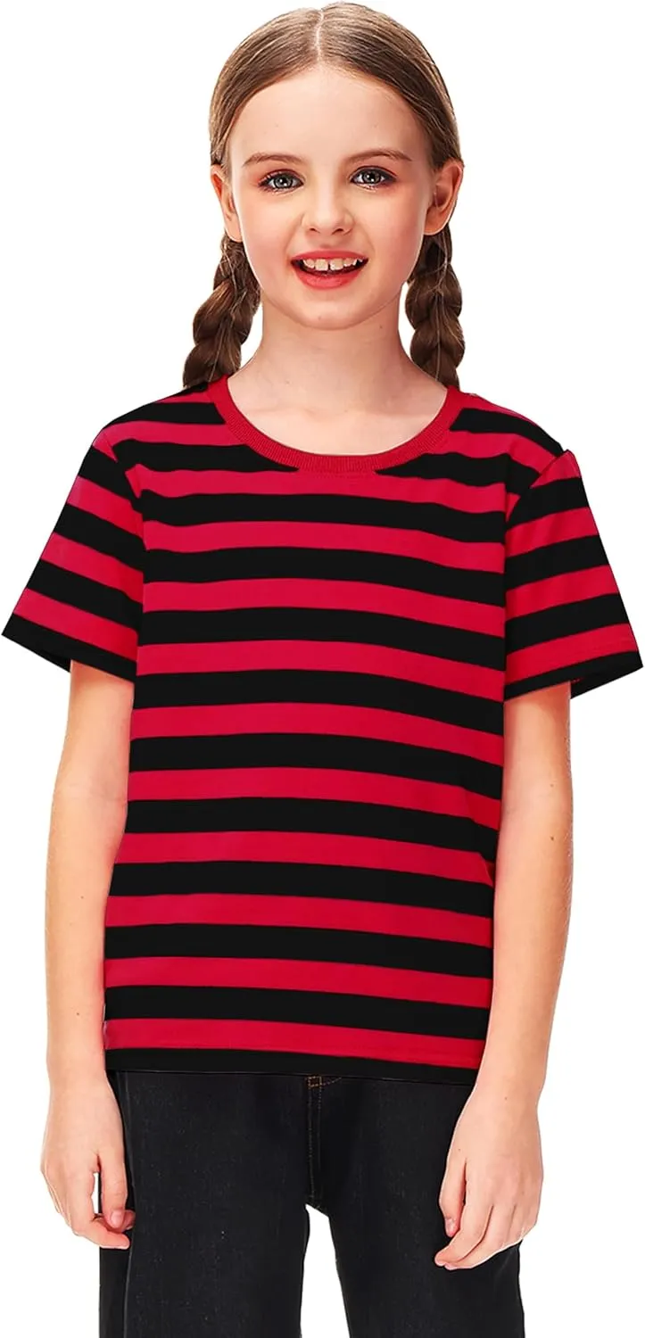 Deerose Kids Striped Shirts Short Sleeve Boy Girls July 4th Patriotic Tee Top 3-14 Years
