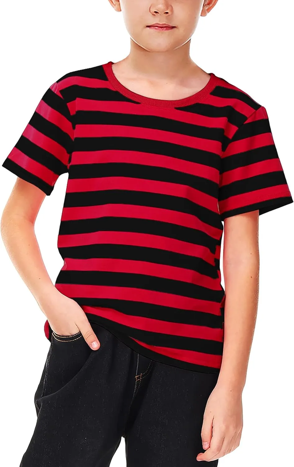 Deerose Kids Striped Shirts Short Sleeve Boy Girls July 4th Patriotic Tee Top 3-14 Years