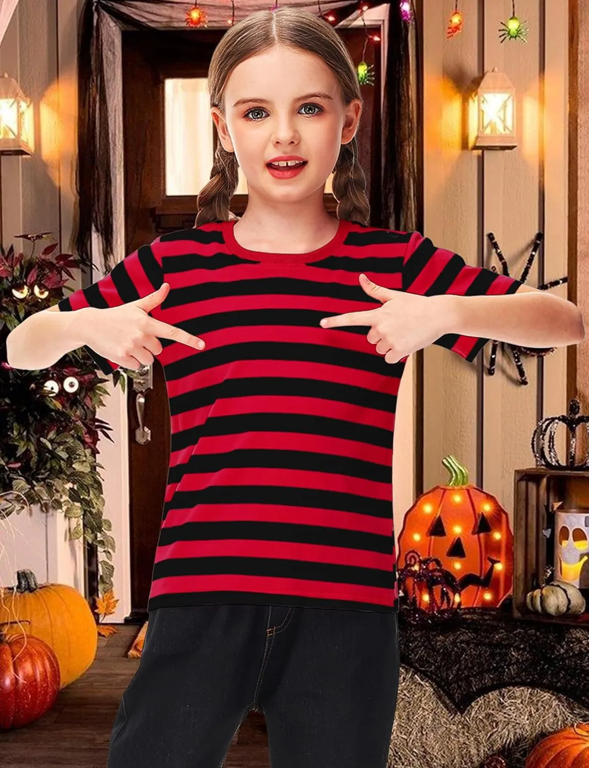 Deerose Kids Striped Shirts Short Sleeve Boy Girls July 4th Patriotic Tee Top 3-14 Years
