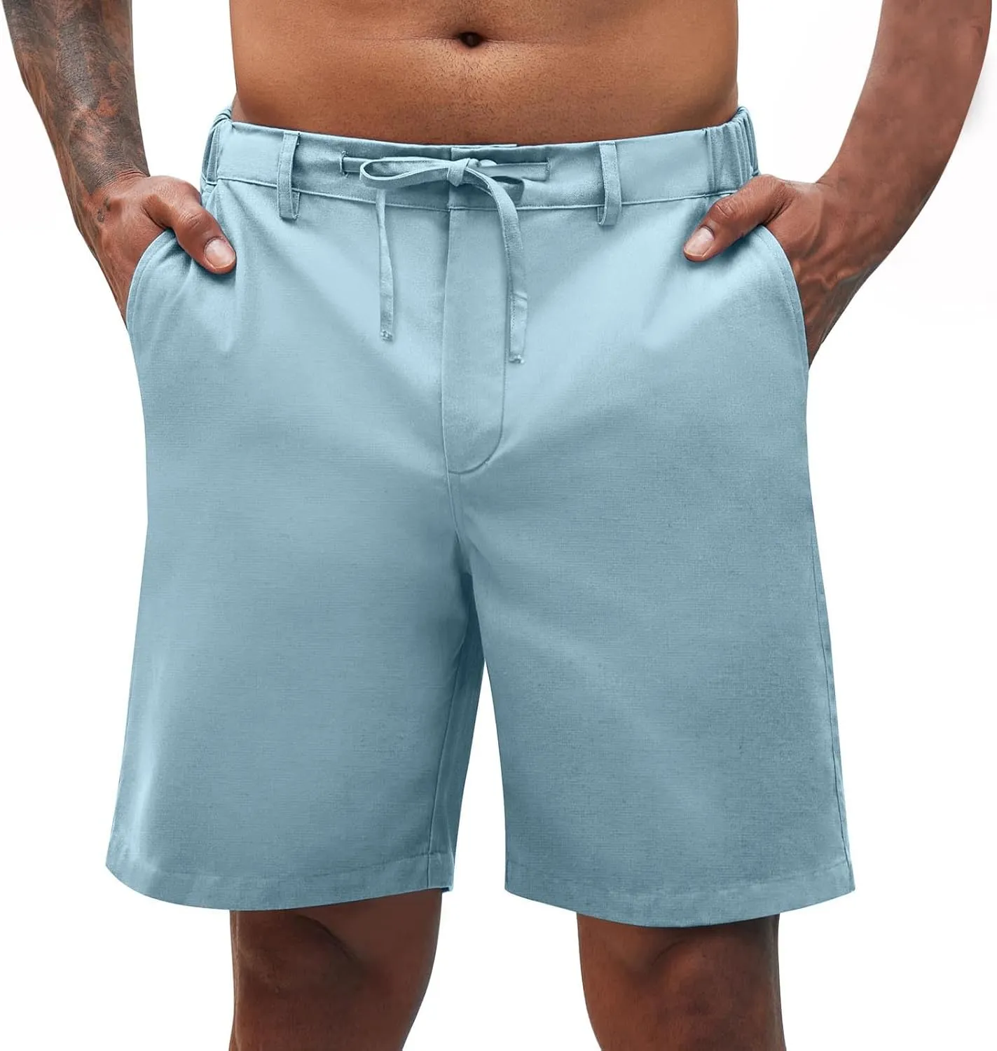 Men Cargo Shorts Summer Beach Sports Pants Casual Solid Lightweight Baggy Drawstring Athletic Pants with Pockets