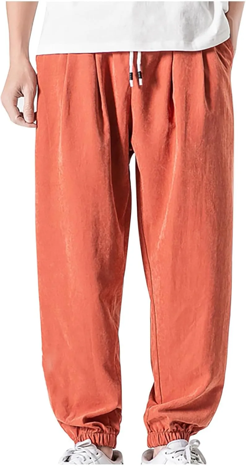 Mens Baggy Sweatpants Casual Relaxed Fit Baggy Pants Elastic Waist Drawstring Big and Tall Joggers Cargo Hiking Pants