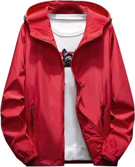 Men's Jackets Rain Windbreaker Lightweight Shell Raincoat With Hood For Golf Hiking Travel, M-7XL