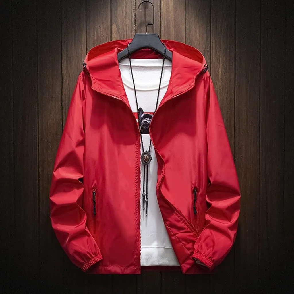 Men's Jackets Rain Windbreaker Lightweight Shell Raincoat With Hood For Golf Hiking Travel, M-7XL