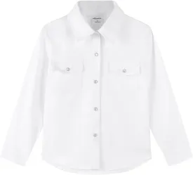 Noomelfish Girls Button Down Western Shirt Cowgirl Long Sleeve Blouse Tops (5-12 Years)