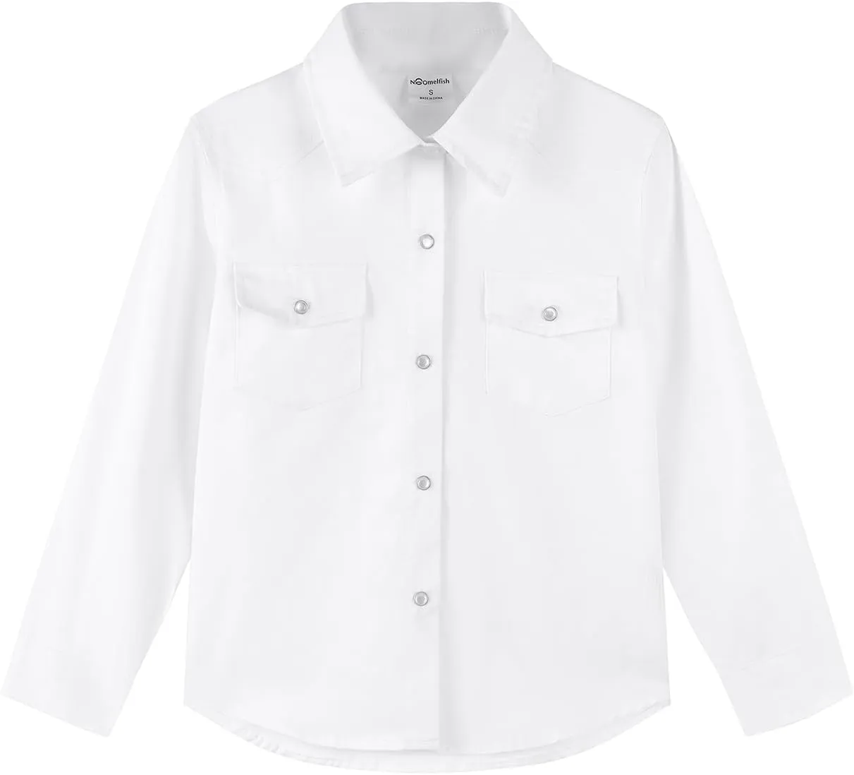 Noomelfish Girls Button Down Western Shirt Cowgirl Long Sleeve Blouse Tops (5-12 Years)