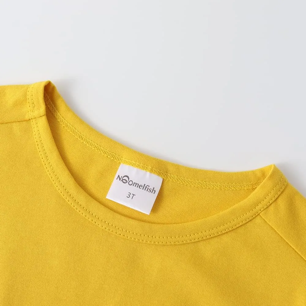 Noomelfish Girls Short Sleeve Heart Pocket T-Shirts Casual Cotton Tee Tops Blouse (5-12 Years)