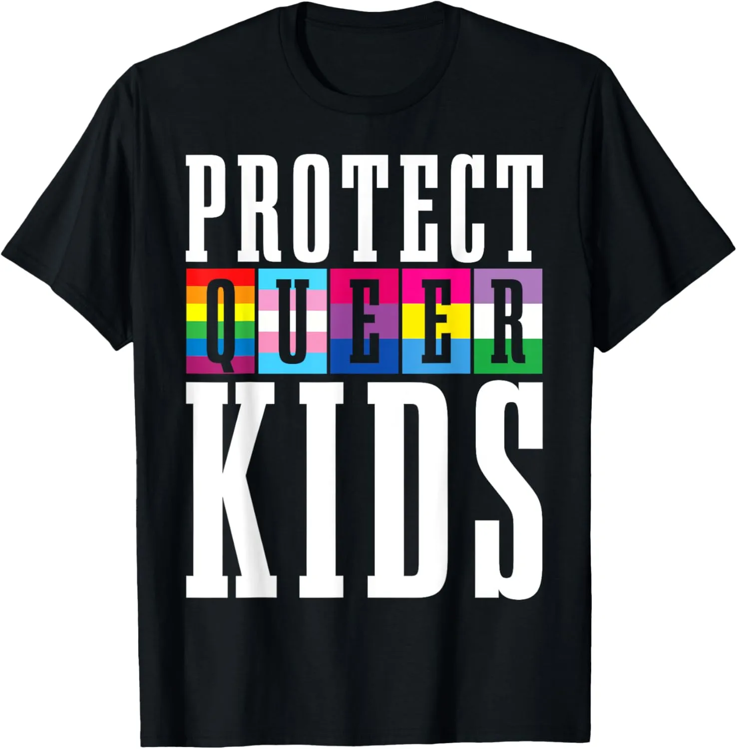 Protect Queer Kids LGBTQ Gay Pride Month Rainbow Flag LGBT T-Shirt