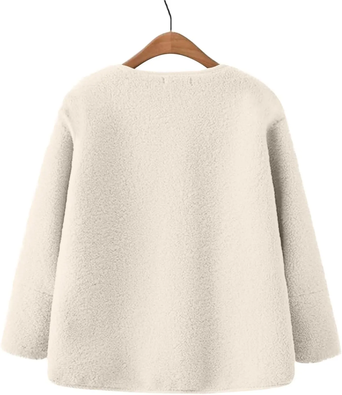Sherpa Jacket Women Fuzzy Open Front Button Up Cardigans Oversized Fleece Jacket Warm Winter Coats with Pocket Outwear
