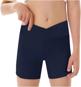 Short Skinny Leggings for Kids Youth Solid Stretchy Gym Workout Yoga Short Leggings Boys Girls High Waist Tights Bottoms