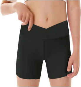 Short Skinny Leggings for Kids Youth Solid Stretchy Gym Workout Yoga Short Leggings Boys Girls High Waist Tights Bottoms