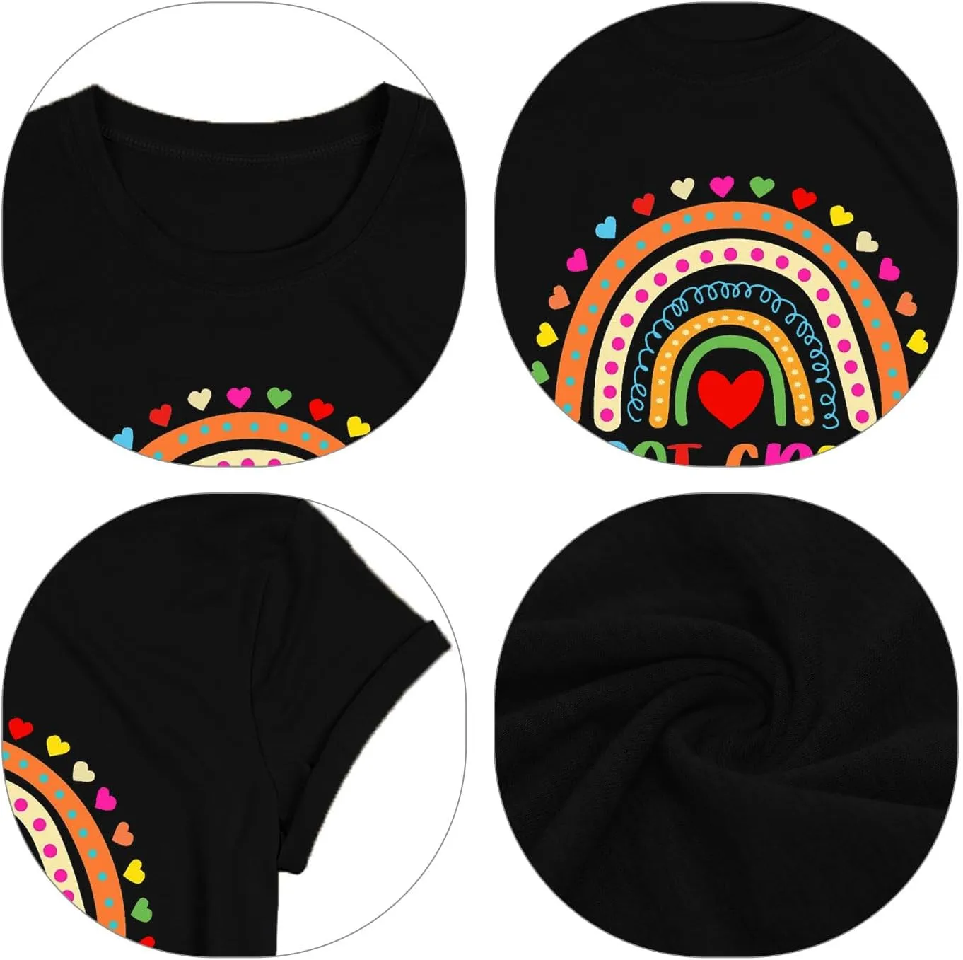 Teacher Shirts for Women Heart T-Shirt Women Teacher Appreciation Tee Teaching Support Tops