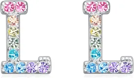 Women Initial Letter Stud Earrings,Alphabet Number Earrings Gifts Jewelry for Women