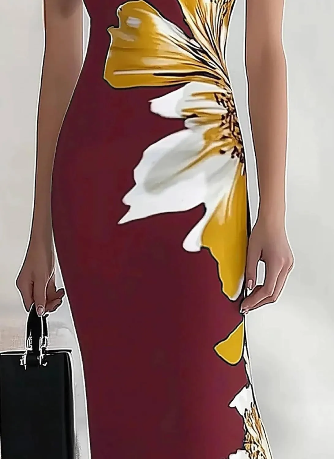 Women's Boho Floral Print Wrap Dress 2025 Summer Elegant V Neck A-Line Semi Formal Cocktail Party Maxi Dresses