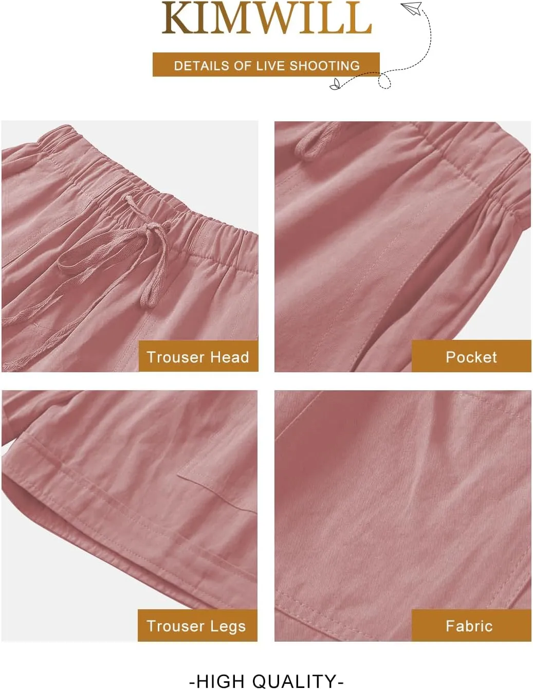 Womens Elastic Waist Comfy Drawstring Shorts Beach Casual Shorts Summer Lightweight Short Pants with Pockets