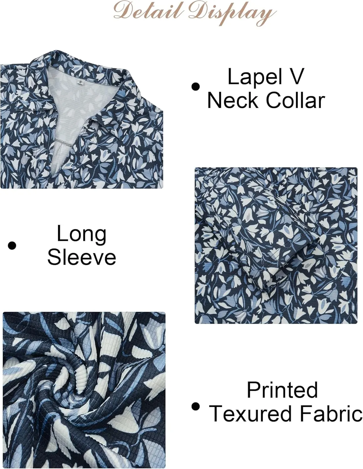 Women's Polo Shirts Collared V Neck Work Tops Long Sleeve Business Casual Dressy Blouses Textured Ribbed Tunic