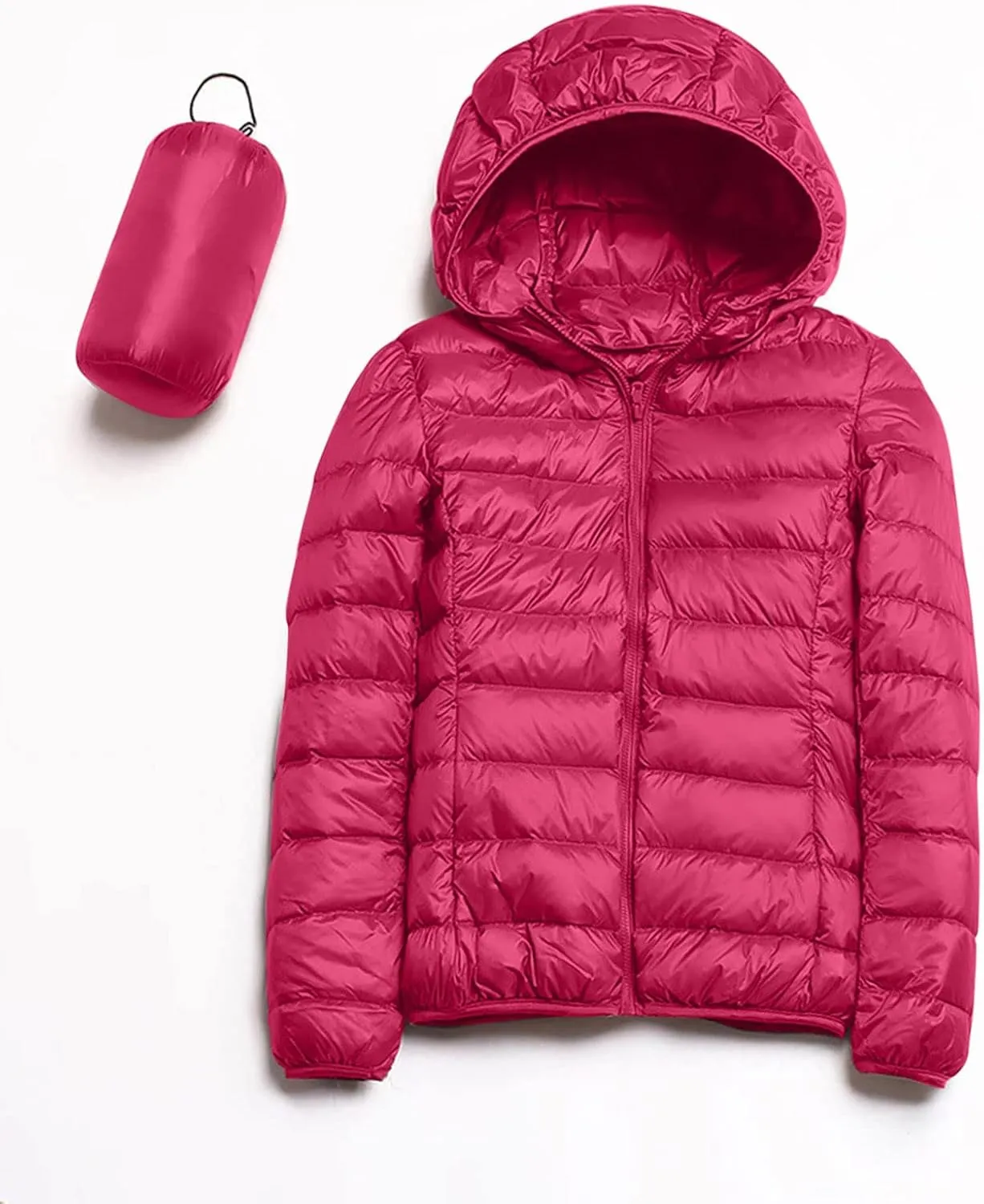 Womens Puffer Jacket 2023 Winter Warm Packable Lightweight Down Jacket Slim Fit Hooded Jacket Short Duck Down Coat for Travel