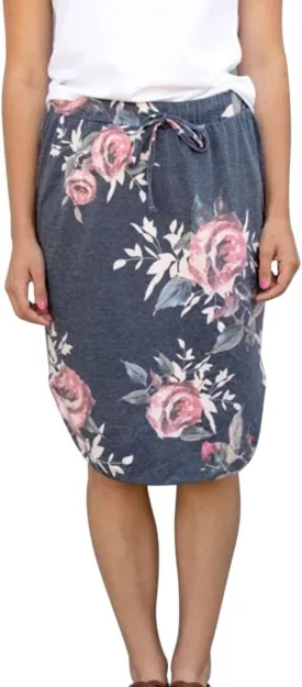 Womens Skirts Knee Length Pencil Skirts Elastic Midi Bodycon Solid Drawstring Daily Dresses