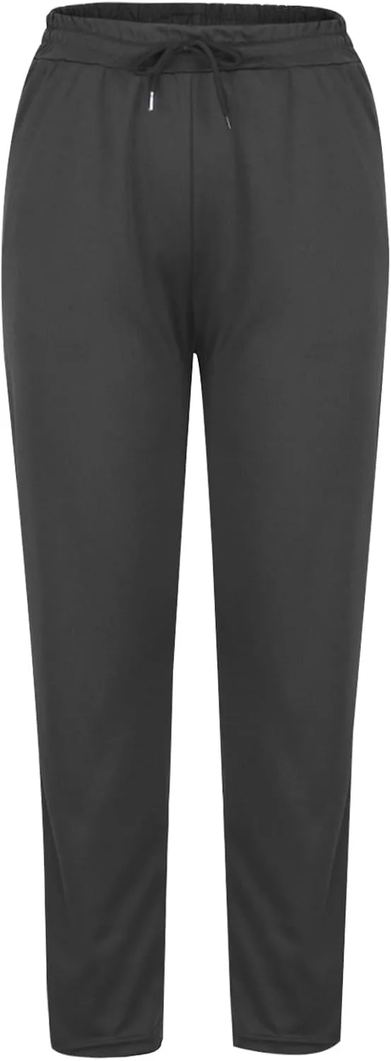 Womens Straight Leg Sweatpants Elastic Waist Drawstring Casual Yoga Workout Running Lounge Pants with Pockets